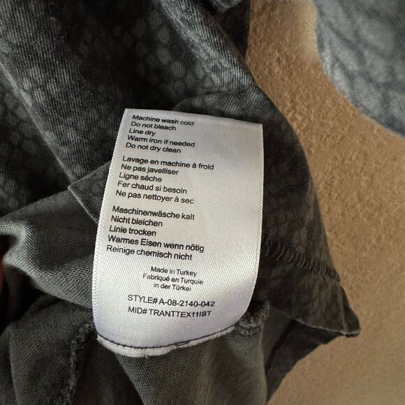 ANINE BING Python Snake Print Lili Tee Womens Large Gray Crewneck Short Sleeve - Picture 5 of 9